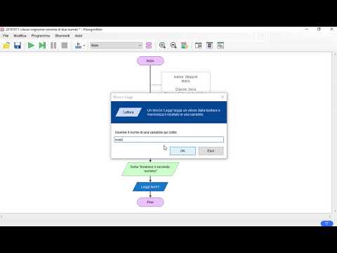 Primo programma in flowgorithm (somma di due numeri) - YouTube