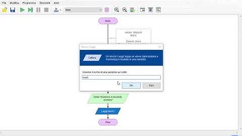 Primo programma in flowgorithm (somma di due numeri)