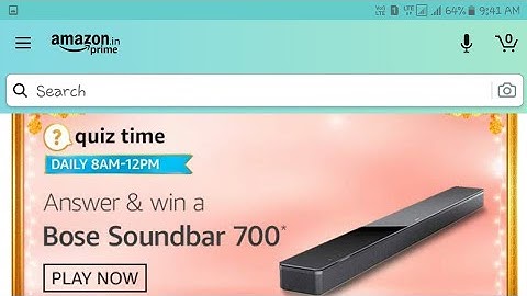 Amazon Quiz Answers Today । Win Bose Sound Bar 700 । 18 OCTOBER 2020