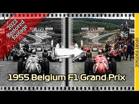 [HD Color] 1955 Belgian F1 Grand Prix at  Spa Francorchamps - Race + Documentary [4k 50fps]