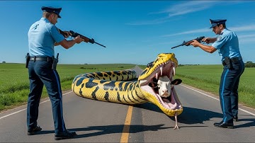 Courageous Rescue Team Battles Giant Python to Save an Innocent Cow!