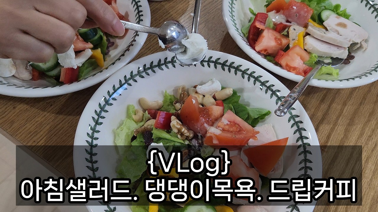 VLog - 아침샐러드/댕댕이목욕/드립커피 - 2026년 1월말 2월초