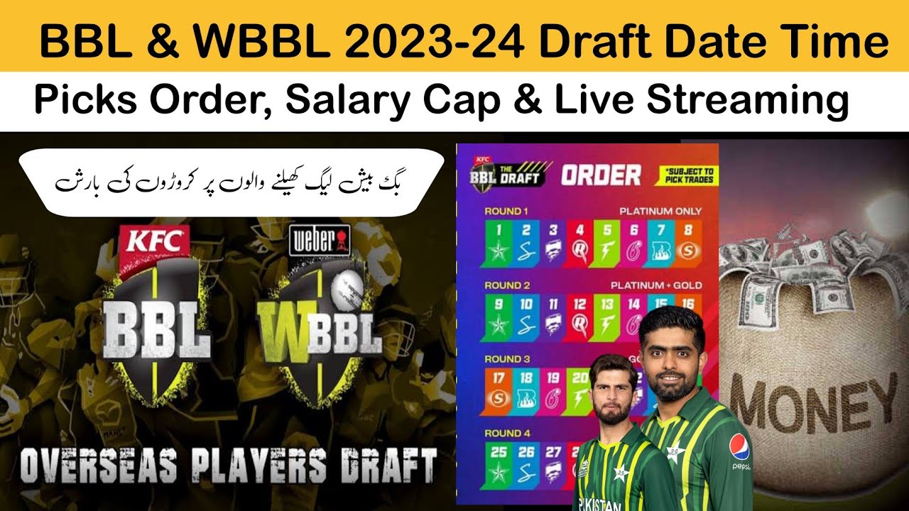 BBL WBBL 2023-24 Draft Date Time Picks Order Salary Cap Live Streaming Big Bash League 2024