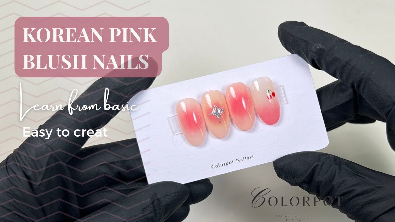 KOREAN PINK BLUSH NAILS CARA MUDAH MEMBUAT AURA NAILS TANPA AIRBRUSH