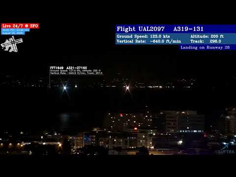 SFO Airport Tracking, August 25, 2025, Part 2