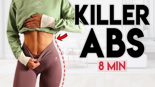 KILLER ABS  6 Pack & Flat Stomach | 8 min Intense Workout