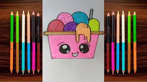 How to Draw an Ice Cream Sundae Easy and Cute.