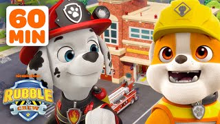 60 MINUTES of PAW Patrol Rubble's BEST Rescues & Builds from Season 1!  | Rubble & Crew