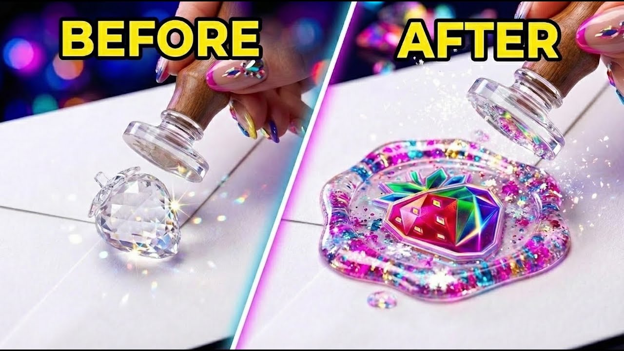 Crystal Fruit Wax Seal ASMR | Ultra Satisfying Letter Pressing (No Talking)