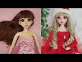 Doll Makeover Transformations~Christmas Holiday Easy Doll Hairstyles Tutorial~ Custom Doll Repaint