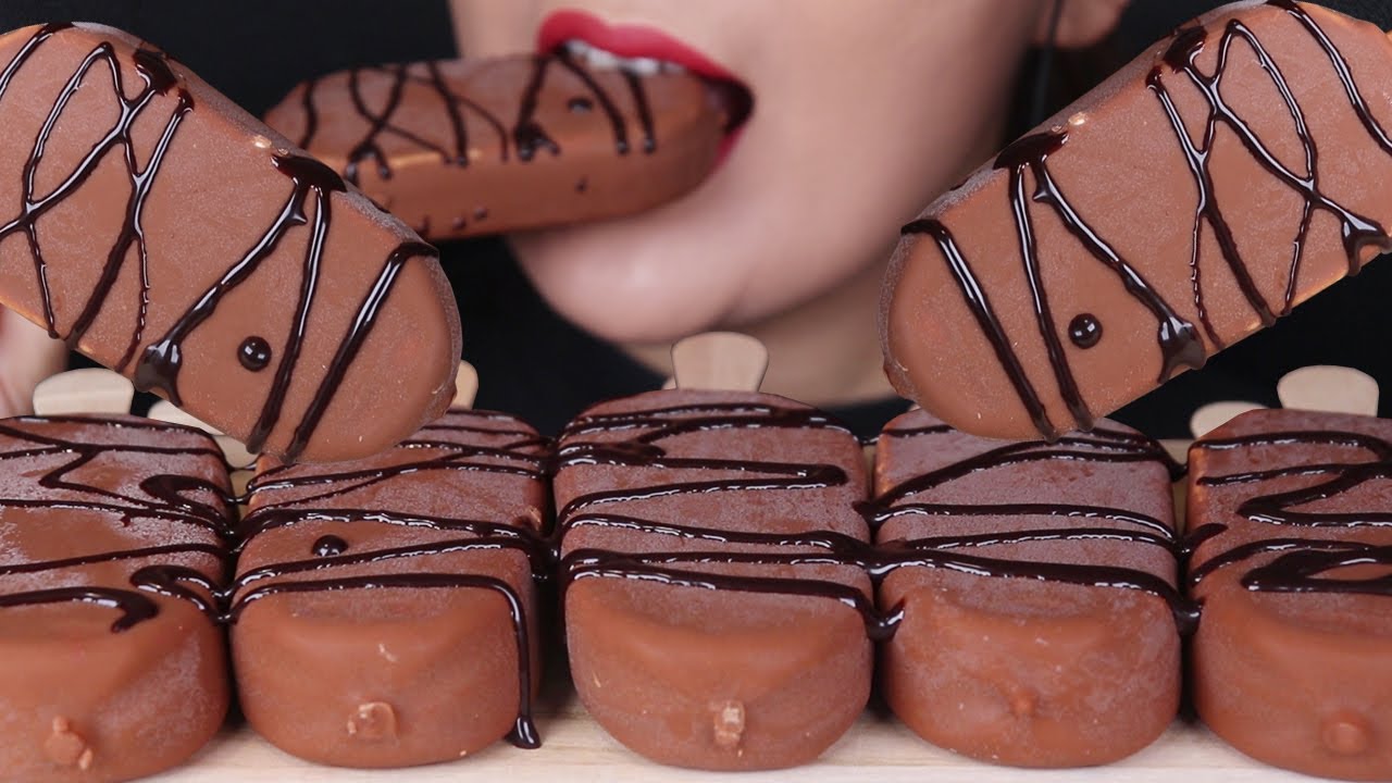 ASMR Chocolate Covered Ice Cream EATING SOUNDS 초코 아이스크림 리얼사운드 먹방 (No Talking) Mukbang