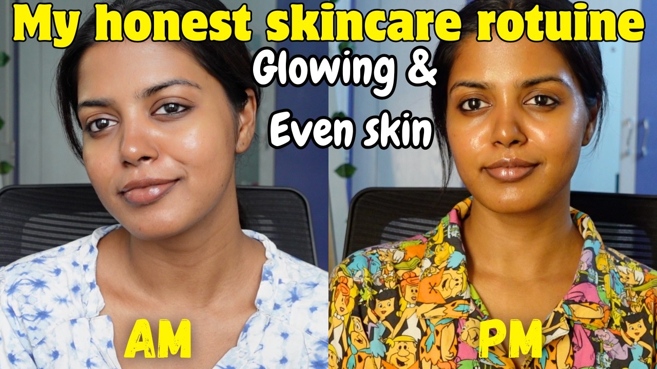 தமிழில்-My *UPDATED* Skincare routine-GLOWING AND EVEN SKIN❤️ Morning & Night skincare🫶🏻HARINI SI