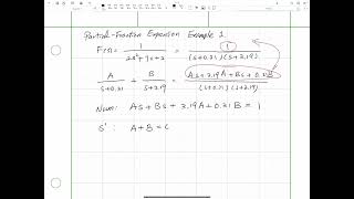 Partial-Fraction Expansion Example 1- The Laplace Transform