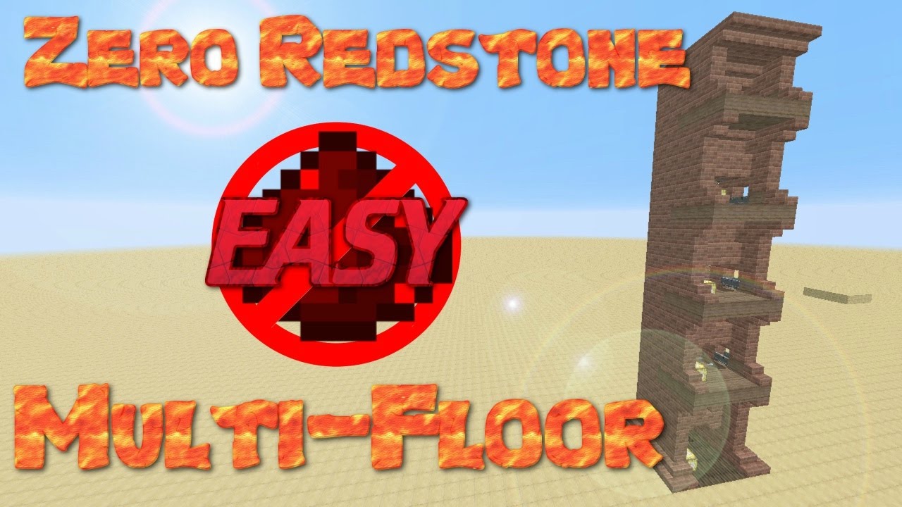 Multiple Floor Elevator No Redstone Easy Fast How To Build An