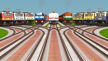 9 Indian Railways Train Railroad Crossings At Bumpy 3D Grandient Railroad Tracks | train simulator 