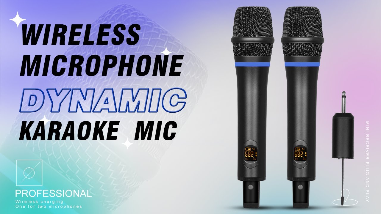 Microphone sans Fil Depusheng W8, Micro karaoké Portable Dynamique en métal  UHF avec récepteur Rechargeable, Sortie 1/4 ＆ 1/8, pour Chant karaoké