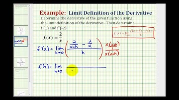 Ex 2:  Determine a Derivative using The Limit Definition