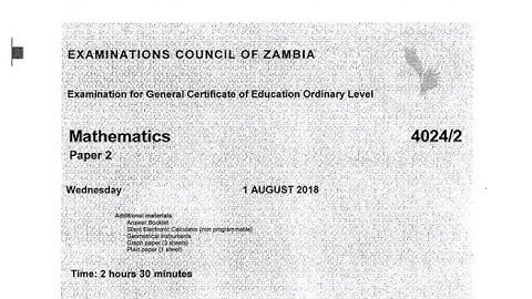 Mathematics 2018 GCE P2 Trigonometry