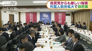 外国人就労拡大で政府案　自民党からも厳しい指摘(18/12/18)