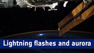 Horizons mission time-lapse – Lightning flashes and aurora
