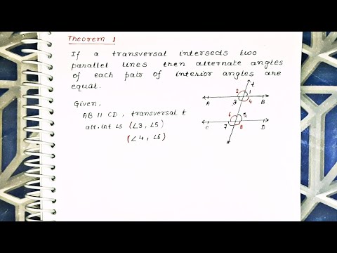 Video: Vilka vinkelpar är kongruenta när en transversal skär två parallella linjer?