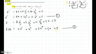 Practice Exam 3 - Calc 1 - 4.9.43 (Finding f given its 2nd derivative with initial conditions)