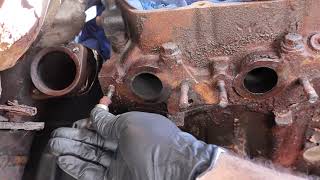 "Removing Rusted Manifold Bolts on a 7.3 Diesel Engine"