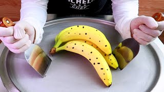 banana ice cream rolls street food - ايس كريم رول ب الموز