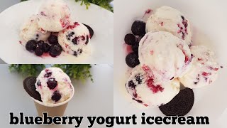 Yogurt icecream at home with out machine , blueberry yogurt icecream recipe by La Table