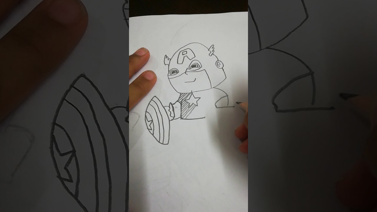 How to draw chibi captain america  | avengers