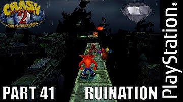 Crash Bandicoot 2: Cortex Strikes Back | Level 23 | Ruination | Second Gem | PS1