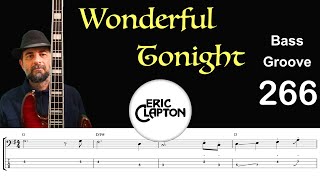 WONDERFUL TONIGHT (Eric Clapton) How to Play Bass Groove Cover with Score & Tab Lesson