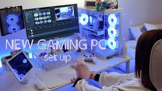 【ゲーミングPC】初めてのゲーミングPC💻で白デスクを目指していく⌨️🤍【set up】