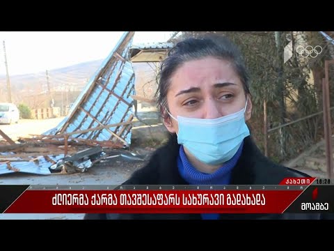 ძლიერმა ქარმა თავშესაფარს სახურავი გადახადა