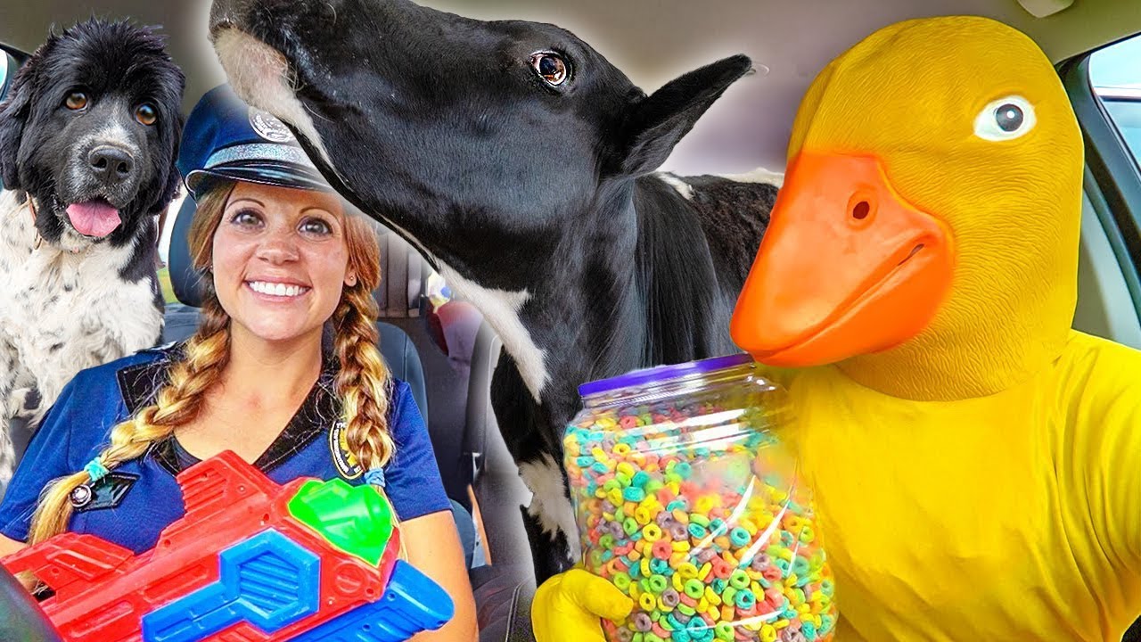 Rubber Ducky FAIL ! Police Stops Cow Thief! Car Ride Chase