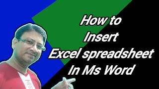 S C Sir Class Learn Computer|| How To Insert Excel Spreadsheet In Ms Word||#msword