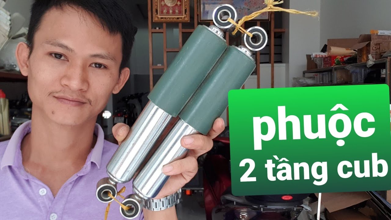 Phuộc 2 tầng zin màu bả đậu gắn xe cub 81 , shop phụ tùng rin xe cub ...