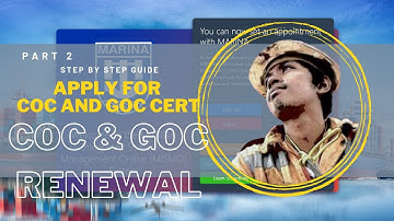 Part 2: How to Apply for COC and GOC Certificate in MARINA MISMO