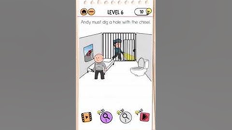 Brain Test 2 Prison Escape Level 6 Andy must dig a hole with the chisel