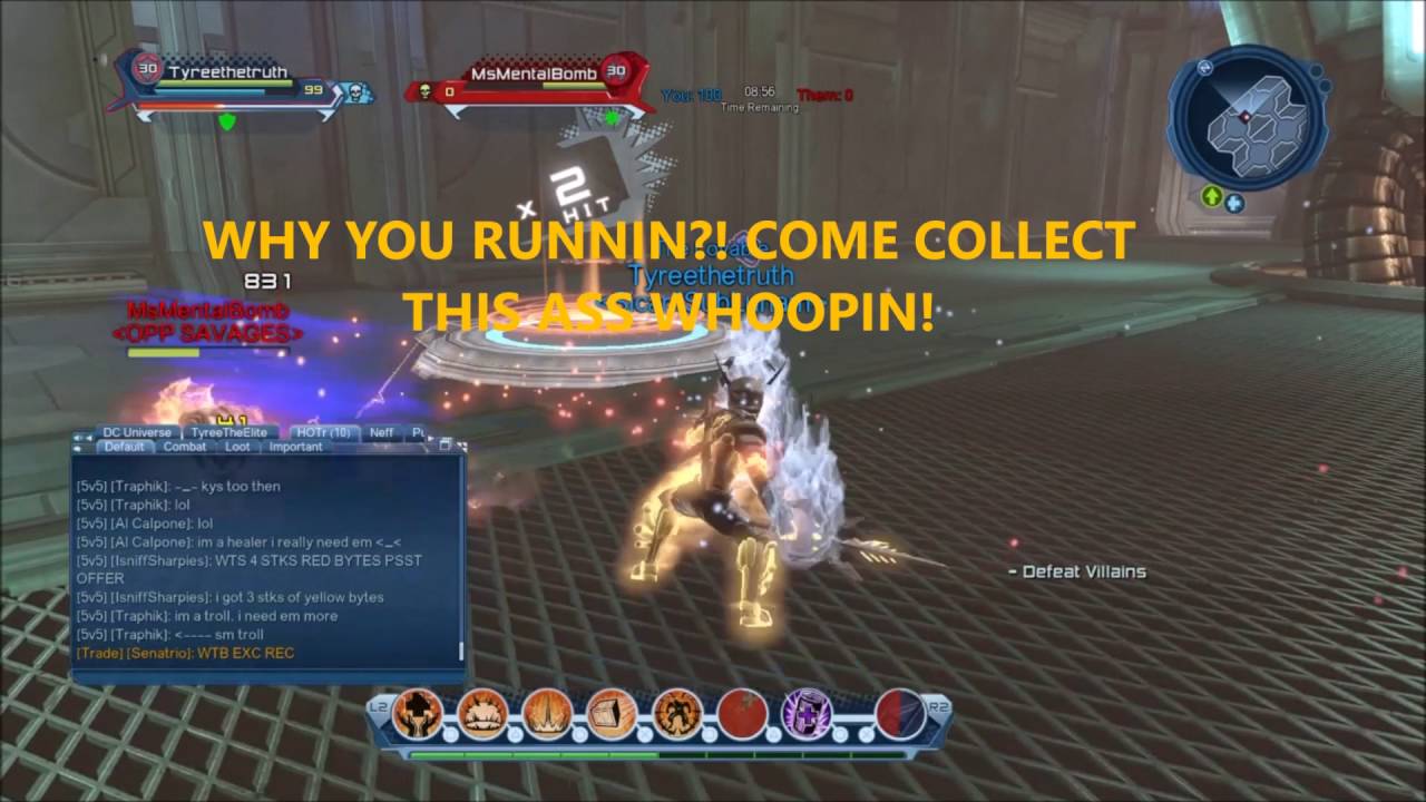 DCUO Tyreethetruth vs MsMentalBombRagequit