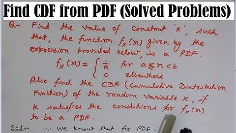 PDF to CDF- Cumulative Distribution Function (CDF)- Probability Density Function (PDF)- CDF from PDF