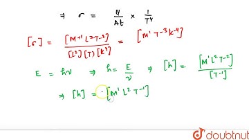 The dimensions of Stefan-Boltzmann constant `sigma` can be written in terms of Planck