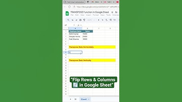The 10-Second Trick to Flip Your Data | TRANSPOSE Formula #shorts #viral #trending #googlesheets
