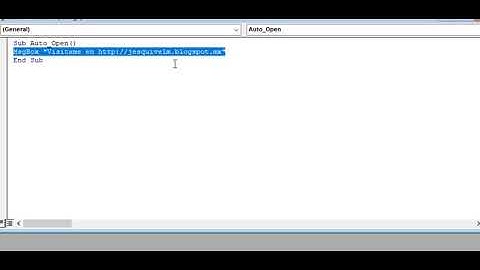 Macro que se Ejecute al Abrir un Libro de Excel