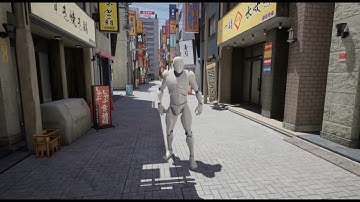 Japanese Night City Unreal Engine 3D Asset .  Test with  Third Person Character.