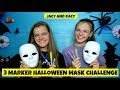 3 Marker Halloween Mask Challenge ~ Fun DIY Masks ~ Jacy and Kacy