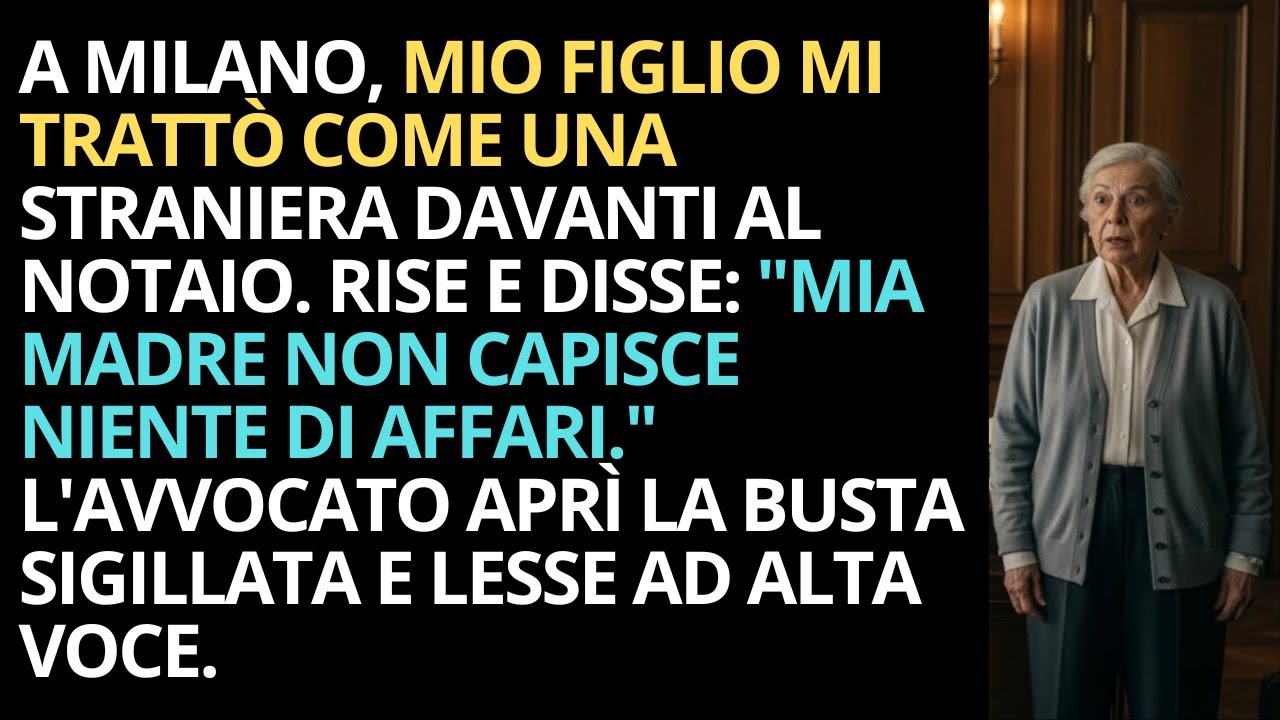 Mio Figlio Mi Umiliò Davanti Al Notaio. L'Uomo Aprì La Busta E Disse: "Lei È L'Unica Erede..."