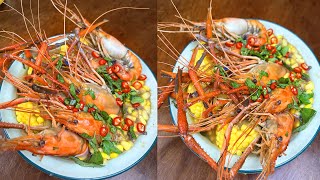 Roasted Lobster in sweet corn soup #សម្លរពោតខ្ចីបង្កងអាំង