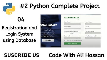 04 How to Make Registration and Login with database in python Tkinter Hindi Login CodeWithAliHassan