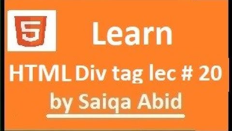 HTML Div tag with it